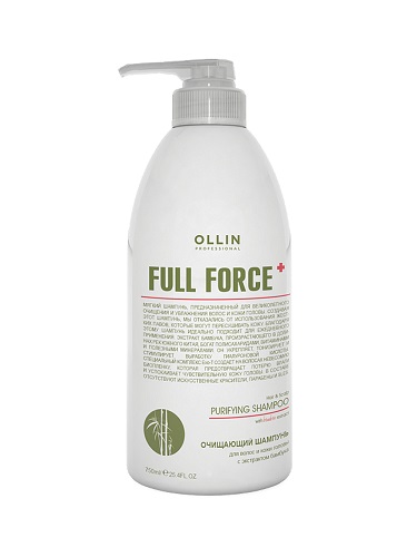 OLLIN Professional FULL FORCE Очищающий шампунь для волос и кожи головы с экстрактом бамбука 750 мл