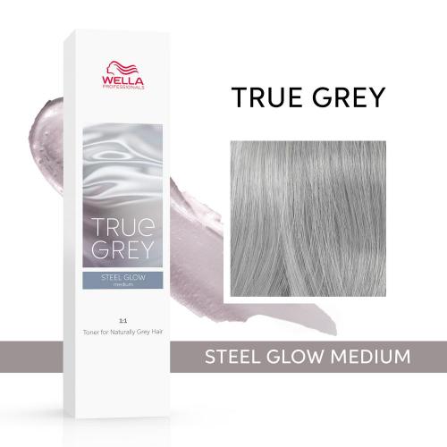 Wella Professionals True Grey Тонер для натуральных седых волос Steel Glow Medium Синий серый средний