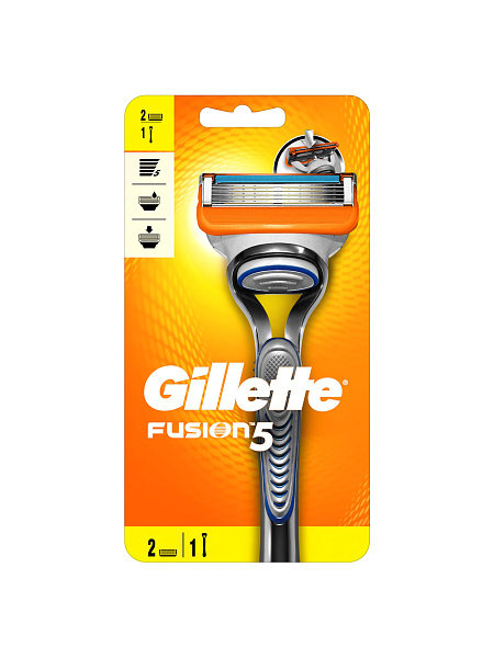 Gillette FUSION Бритва мужская, 2 сменные кассеты Gillette FUSION Бритва мужская, 2 сменные кассеты