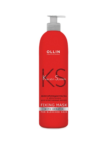 OLLIN Professional Keratin System Фиксирующая маска для осветленных волос с кератином 500 мл