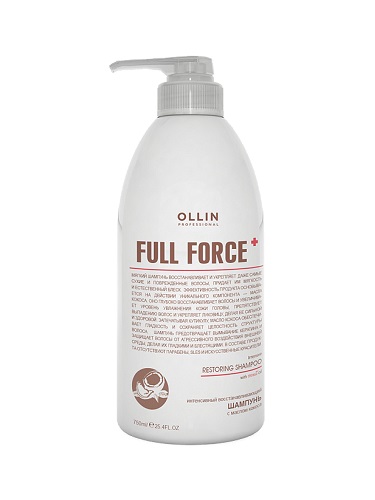 OLLIN Professional FULL FORCE Интенсивный восстанавливающий шампунь с маслом кокоса 750 мл