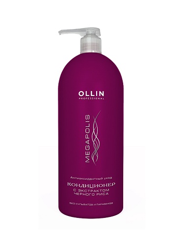 OLLIN Professional MEGAPOLIS Кондиционер для волос с экстрактом черного риса 1000 мл