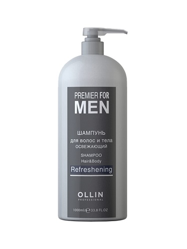 OLLIN Professional PREMIER FOR MEN Шампунь для волос и тела освежающий 1000 мл