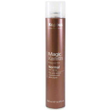 Kapous Magic Keratin Лак аэрозольный для волос нормальной фиксации с кератином Kapous Magic Keratin Лак аэрозольный для волос нормальной фиксации с кератином