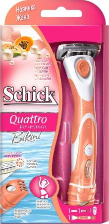 Schick QUATTRO BIKINI Триммер женский, 1 сменная кассета Schick QUATTRO BIKINI Триммер женский, 1 сменная кассета