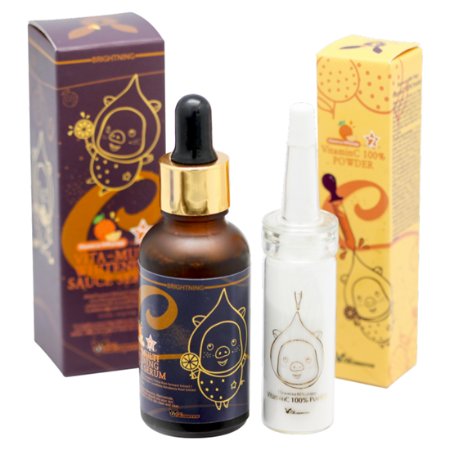 Elizavecca Пудра и отбеливающая сыворотка для лица Vitamin C 100% Powder + Vita Multi Whitening Sauce Serum Elizavecca Пудра и отбеливающая сыворотка для лица Vitamin C 100% Powder + Vita Multi Whitening Sauce Serum
